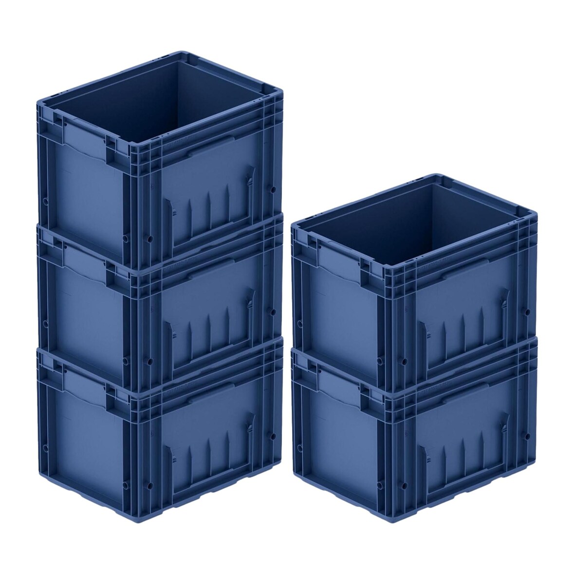 PROREGAL 5x VDA KLT Kleinladungsträger mit Verbundboden | HxBxT 28x30x40cm | 22 Liter | KLT, Transportbox, Transportbehälter, Stapelbehälter