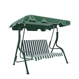 thumbnail of Dondolo 3 Posti Algarve Con Tettuccio Parasole Regolabile Cuscini Imbottiti Struttura Robusta In Acciaio Da Giardino 170 x 110 x 153 cm Verde Bianco