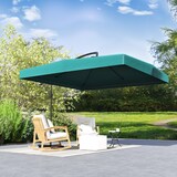 thumbnail of Outsunny parasol excéntrico Ø 295 cm con ángulo ajustable mosquiteras base cruzada y manivela para terraza patio exterior verde oscuro