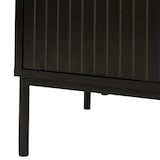 thumbnail of Sideboard HWC-O39, Kommode Schrank Anrichte, 3 Schubladen 2 Türen, Holz Melamin 80x130x42cm ~ Holzoptik schwarz