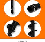 thumbnail of EBERTH Erdbohrer 800 mm, Ø 80 mm, Stahl, schwarz lackiert, 20 mm Aufnahme, 45° Schneide, mit Sicherungsbolzen