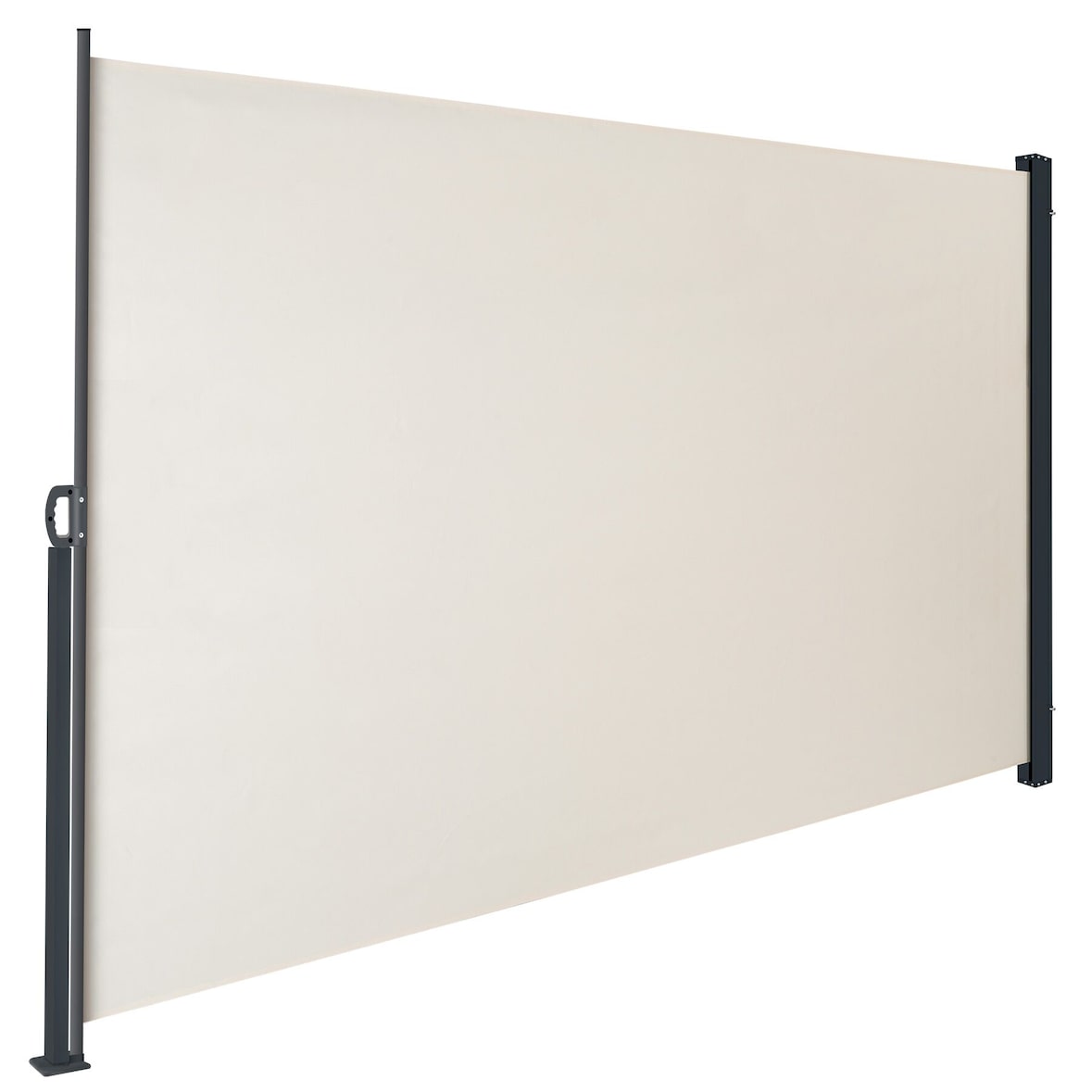 TECTAKE toldo lateral extensible con enrollado automático, poliéster impermeable, 300x9x200cm, beige
