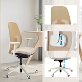 thumbnail of Ergonomische bureaustoel Skandis zonder hoofdsteun beige / wit frame hjh OFFICE
