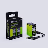 thumbnail of Verico LoopEnergy 9V Block 2er Pack, PP3, 4500 mWh, Wiederaufladbare USB-C Batterie, Li-Ion Akku, 1 Ladekabel USB Type A auf 2 x Type C