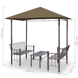 thumbnail of vidaXL Gartenpavillon mit Tisch und Bänken 2,5x1,5x2,4 m Taupe 180 g/m²