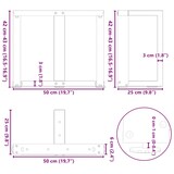 thumbnail of Helloshop26 - Set aus 2 T-förmigen Couchtischbeinen mit verstellbaren Nivellierfüßen 50 x 25 x 43 cm schwarzer Stahl 02_0057298