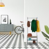 thumbnail of Relaxdays Garderobe mit Schuhablage & Sitzbank, Metall, stehend, Flurgarderobe mit 4 Haken, HBT: 173x64x30 cm, grau