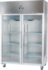 thumbnail of Romux® Gefrierschrank mit 2 Türen Glastüren 134 cm mit Umluftkühlung | Gastro Gefrierschrank aus Edelstahl mit 1065 L Kapazität - 6 Einlegeböden 750 W