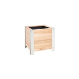 thumbnail of Wilk Pflanzgefäß Lärche, Quadrat, silber-alu