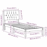 thumbnail of vidaXL Bettgestell mit gepolstertem Kopfteil Braun 75 x 190 cm