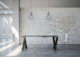 thumbnail of Ausziehbare Konsole 90x40/300 cm Diago Cemento Anthrazitrahmen