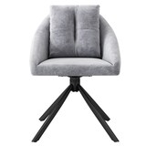 thumbnail of Drehstuhl Esszimmerstuhl Samt Grau 2er Set 79x59x65 cm mit Rollen ergonomischer Sitzschale Metallgestell modern komfortabel belastbar bis 150 kg
