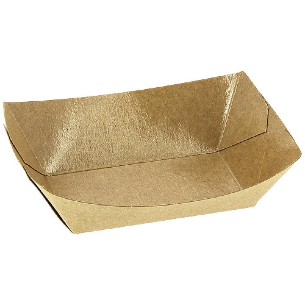 Firplast Barquette rectangulaire carton kraft brun 100 ml ingraissable