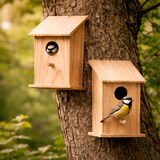 thumbnail of Set van 2 Vogelhuisjes Hout – Nestkast voor Mezen – Met Ophangsysteem – 12 x 12,5 x 22,5 cm
