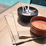 thumbnail of Set aus Gartentisch und 10 Sitzgelegenheiten aus Aluminium und Keramik