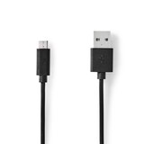 thumbnail of Nedis USB-Kabel - USB 2.0 - USB-A Stecker - USB Micro-B Stecker - 10 W - 480 Mbps - Vernickelt - 3.00 m - Rund - PVC - Schwarz - Label