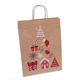 thumbnail of 100 Weihnachtstragetaschen aus Papier 260+120x350 mm mit gedrehten Papierkordeln