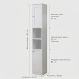 thumbnail of Mobile Colonna Bagno Verticale Salvaspazio Melaminico 30x30x180 Cm