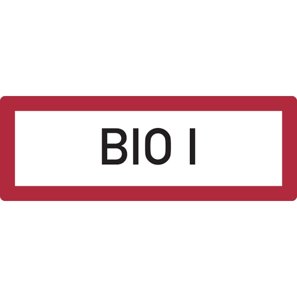 Feuerwehrschild, BIO I - DIN 4066 - 297x105x0.45 mm Aluminium geprägt