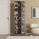 thumbnail of Schuhschrank drehbar 360 Grad Grau, 28 Paar, 7 Ebenen, platzsparender Drehturm aus MDF und Spanplatte, modernes Design, leicht zu montieren