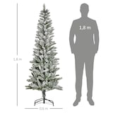 thumbnail of Árbol de Navidad Nevado Artificial 180 cm con 394 Ramas Ignífugas de PVC Base Plegable y Soporte de Acero Decoración Interior Navideña Ø60x180 cm
