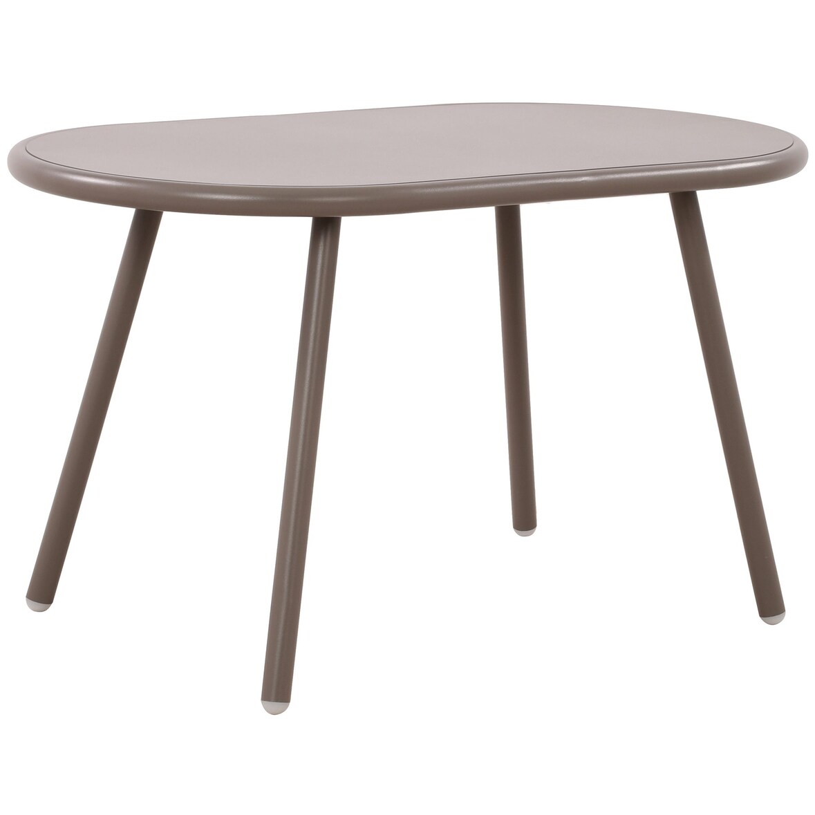 Couchtisch VORIN - Kunststoff Taupe 80x45x45 cm | Sofatisch Oval Beistelltisch Wohnzimmertisch Klein