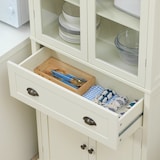 thumbnail of HOMCOM alacena de cocina aparador de comedor con 2 puertas de vidrio 1 cajón y baldas ajustables mueble auxiliar de cocina para salón 76x40x182,5 cm