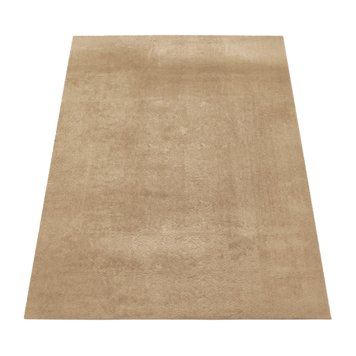 Teppich Kurzflor waschbar Unifarben Wohnzimmer schmutzabweisend Natur Quadrat 200S | 100% Polyester | Florhöhe: 10 mm | pflegeleicht