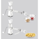 thumbnail of Fleischwolf mit Saugfuß 4 Einsätze Wurstfüller Spritzgebäckaufsatz Zerkleinerer