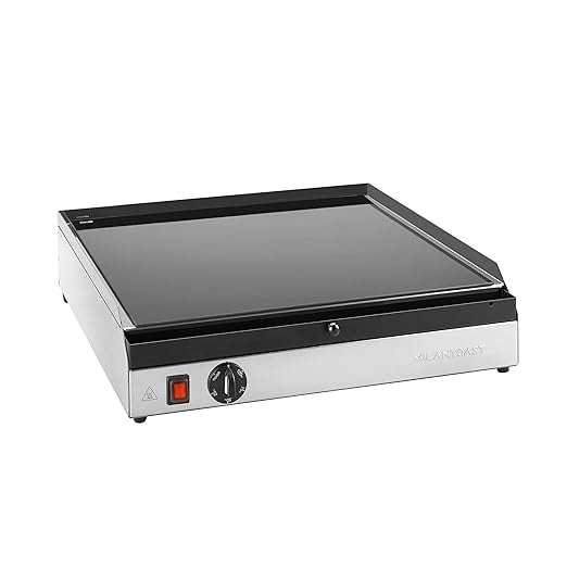 MilanToast – Maxi-Grillplatte aus glatter Glaskeramik, 51 x 54 cm, 220–240 V, 50/60 Hz, 2,8 kW