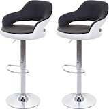 thumbnail of Décoshop26 - Set aus 2 Barhockern mit schwarz-weißer Rückenlehne aus Kunststoff drehbar und höhenverstellbar TDB04041