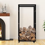 thumbnail of Kaminholzständer Keri mit Rollen schwarz/25x60x125 cm