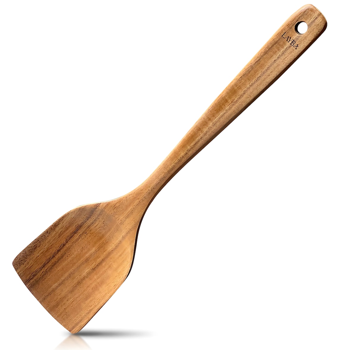 Spatola In Legno Di Teak Per Cucina - SRUSHTI ENTERPRISES, Adatta A Pentole Antiaderenti, Resistente Al Calore - 2