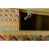 thumbnail of KAWOLA Lowboard LAGO TV-Board 4 Türen Glas grün Fuß Edelstahl goldfarben