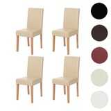 thumbnail of 4er-Set Esszimmerstuhl Stuhl Küchenstuhl klassisch und zeitlos FSC®-zertifiziert | HxBxT 90x43x56cm | Kunstleder | Sitzhöhe 45cm | Creme helle Beine