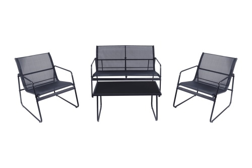 Lex Lounge Set 4tlg. Outdoor Gartenlounge Sitzgruppe Sitzbank Gartentisch Stühle