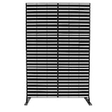 thumbnail of Dekoratives Metallpaneel, Trennwand für Außen- oder Innenbereich, Sichtschutzwand, Paravent aus Stahl, modernes Design – Schwarz/Linien