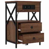 thumbnail of vidaXL Nachttisch mit Ladestation 2 pcs Braunes Eichenholz