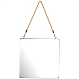 thumbnail of Max Home Espelho de parede quadrado 40x40 cm com moldura metálica e corda