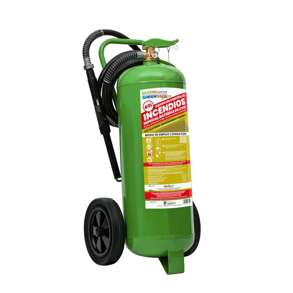 Equipo de extinción y prevención de incendios Simonrack Ecofire Fighting 40 litros