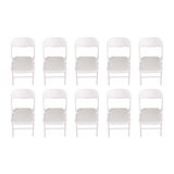 thumbnail of Pack 10 Sillas Blancas Plegables Premium con Estructura Metálica y Asiento Acolchado en Polipiel PU. Respaldo Ergonómico (80x44x43,5 cm)