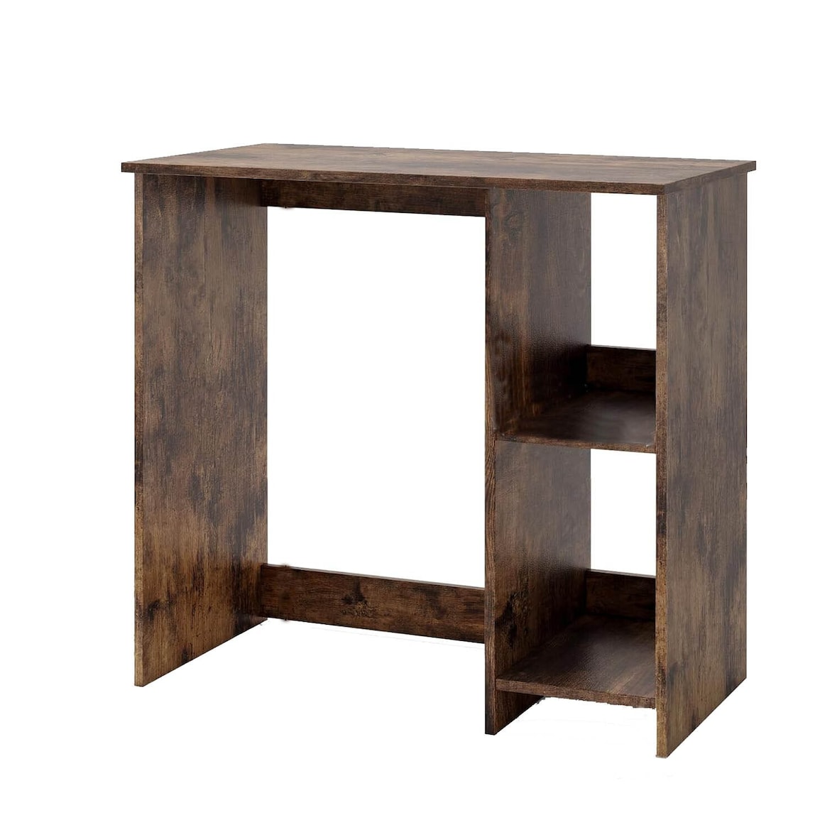 COSTWAY Escritorio pequeño, escritorio para ordenador con 2 compartimentos, mesa para PC, mesa de oficina para espacios reducidos, 80 x 40 x 74 cm