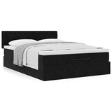 thumbnail of vidaXL Ottoman-Bett mit Matratze Schwarz 140x200 cm Samt