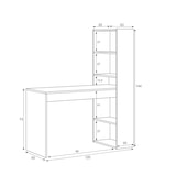 thumbnail of Dmora Schreibtisch Denton, Wendeschreibtisch mit Bücherregal mit 5 Böden, Studier- oder Bürotisch für PC-Buchhalter, 120x53h144 cm, Weiß und Anthrazit