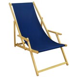 thumbnail of Liegestuhl blau Gartenstuhl Strandstuhl Klappliege Sonnenliege Relaxliege Deckchair Buche 10-307N