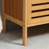 thumbnail of kleankin mueble bajo del lavabo de bambú con 2 puertas armario debajo lavabo de pie armario de baño de suelo 66x29x61,5 cm natural