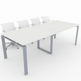 thumbnail of Oficit. Mesa de reuniones. Estructura metálica Marco Abierto gris plata con tablero blanco. Fabricado en España. Medidas: 240x100cm (largo x ancho)