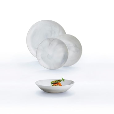 Luminarc Diwali Granit Marb Vajilla Opal 18 Piezas - 6 Personas