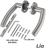 thumbnail of Türgriff Edelstahl Türgarnitur Türdrücker Türbeschlag Türklinke Innentür Bad WC LIA WC Garnitur-SET