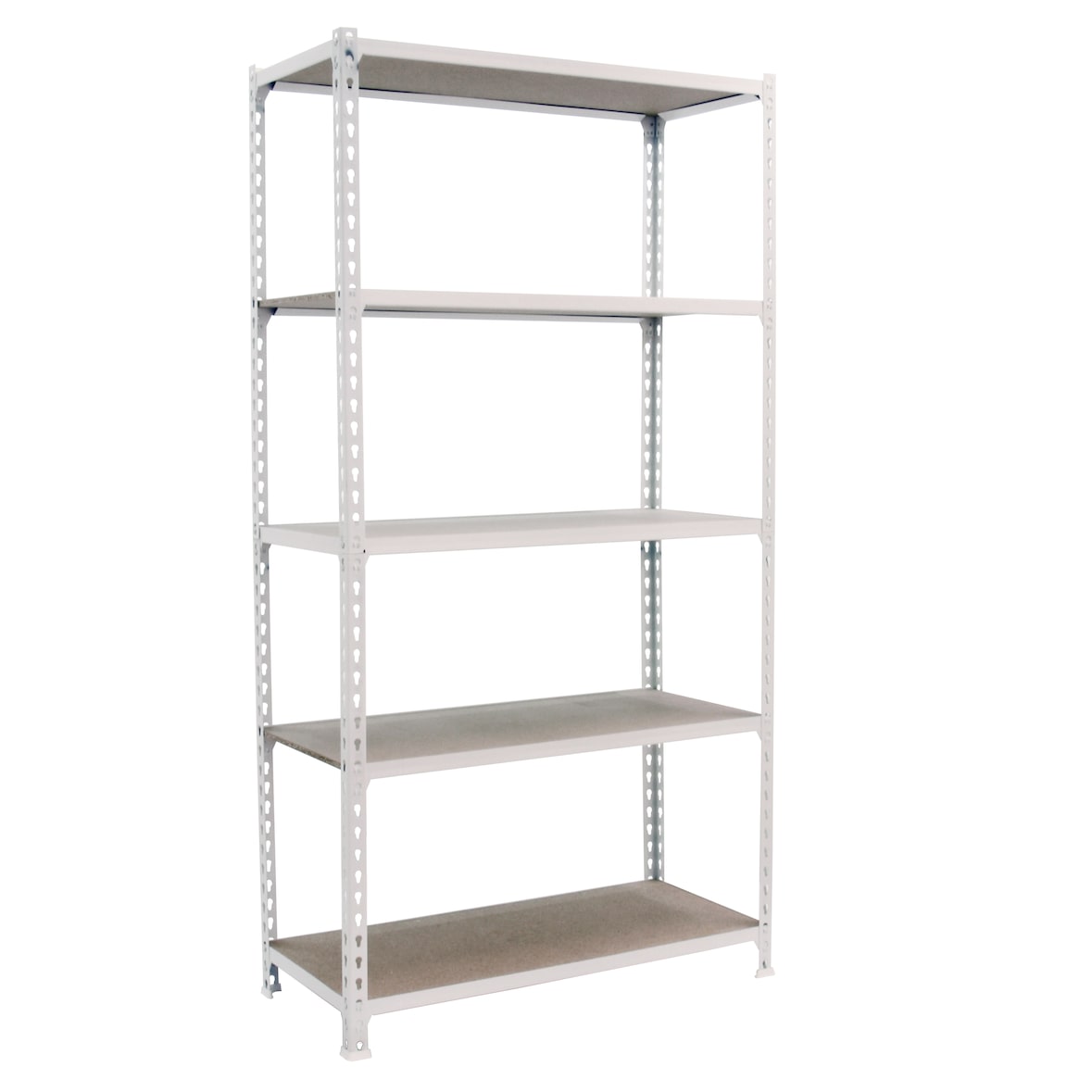 SimonRack Schwerlastregal 1800x900x300 mm, 5 Ebenen, Holzböden, 150 kg Tragkraft pro Ebene, Weiss - Maderclick